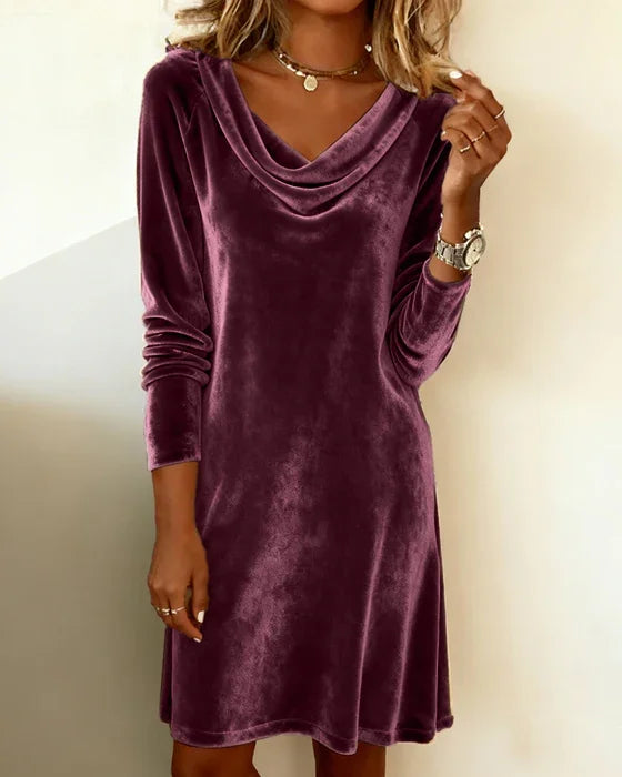 Flowy drape elegant dress for women | Althea -19