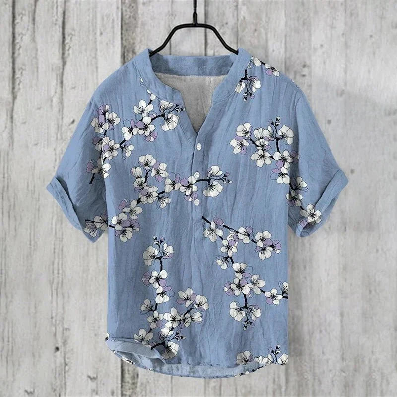 Linen printed shirt for men | Kai -3