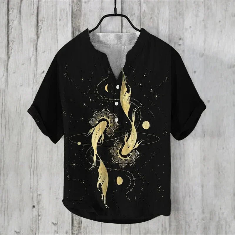 Linen printed shirt for men | Kai -5