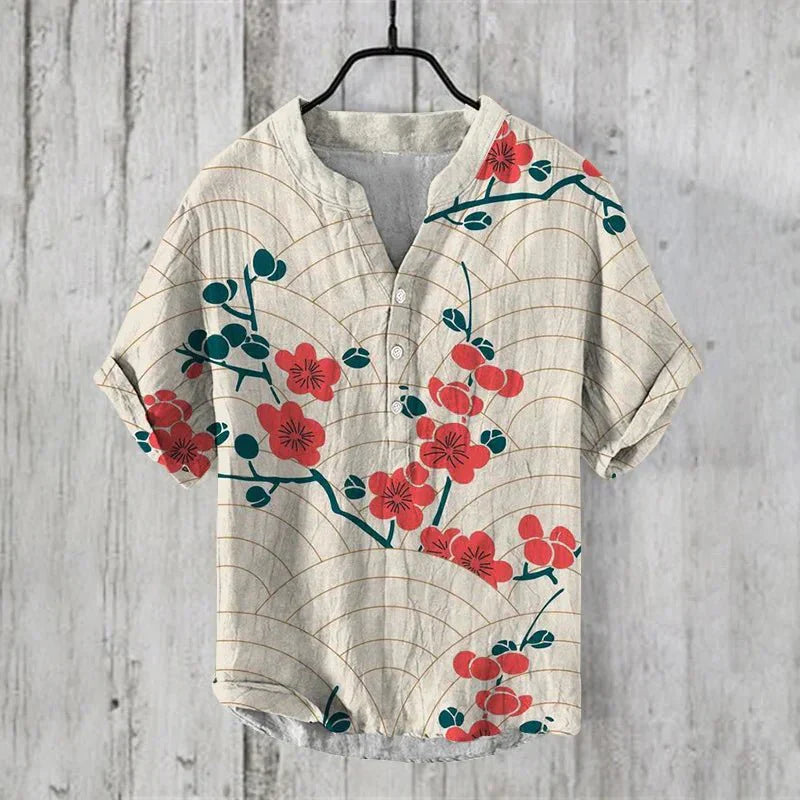 Linen printed shirt for men | Kai -2