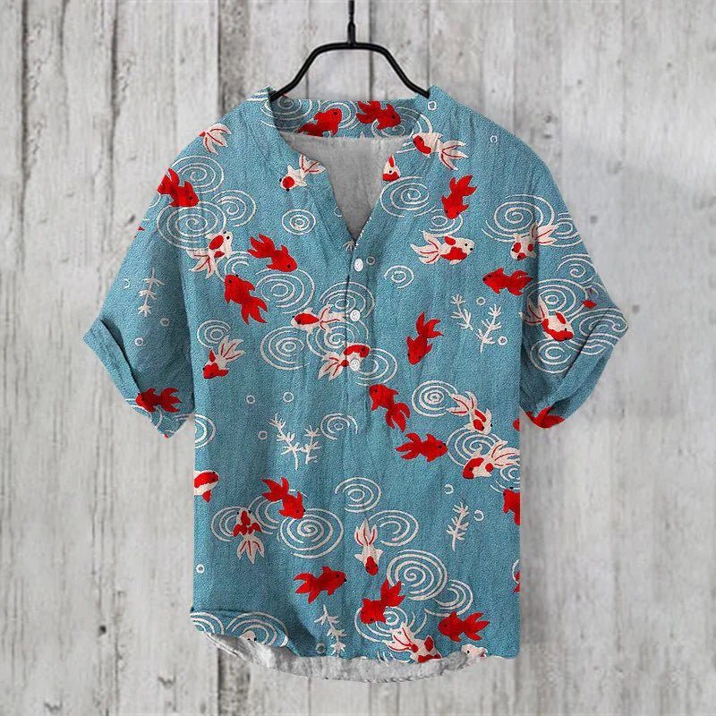 Linen printed shirt for men | Kai -7