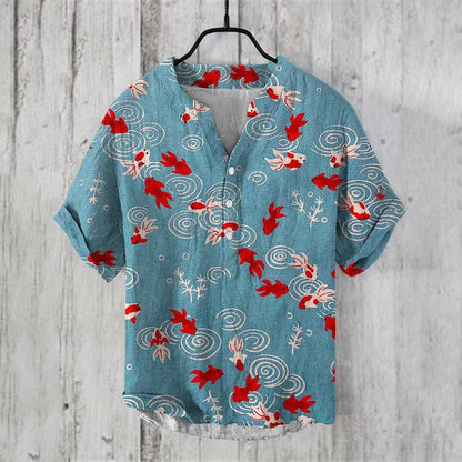 Linen printed shirt for men | Kai -7