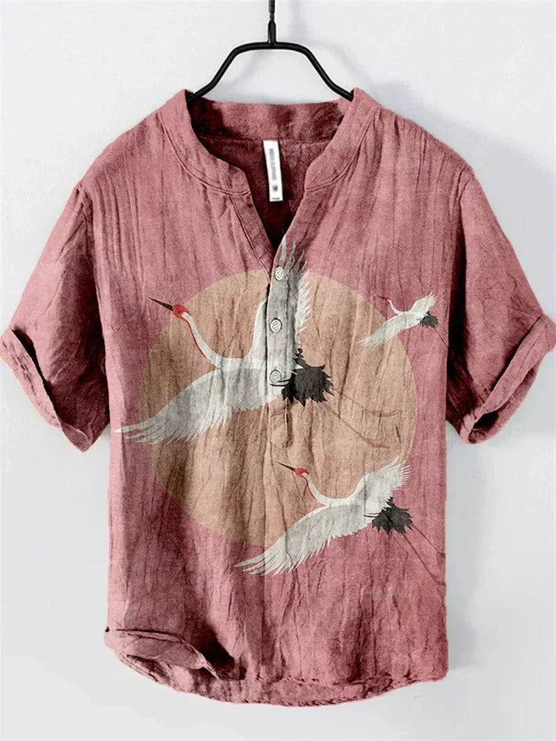 Linen printed shirt for men | Kai -4
