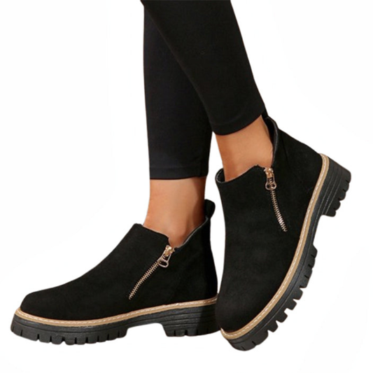Ankle zip-up side boots for women | Leonie -1
