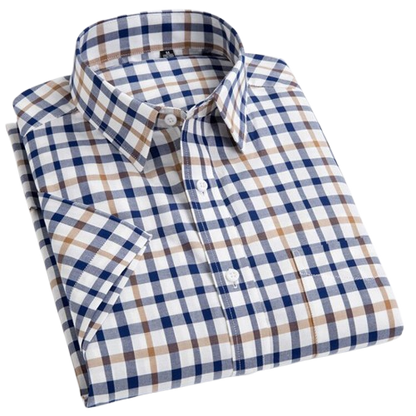 Button-up checked classic no sales shirt for men | Quentin -5