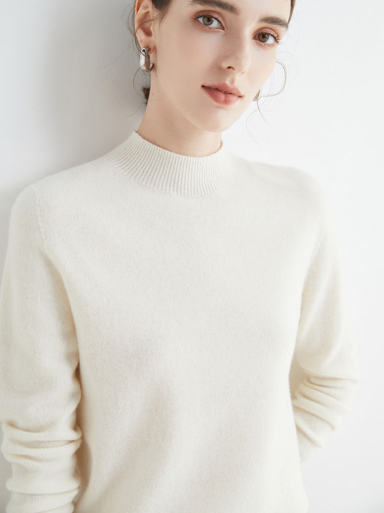 Turtleneck elegant cashmere sweater for women | Olenna -5
