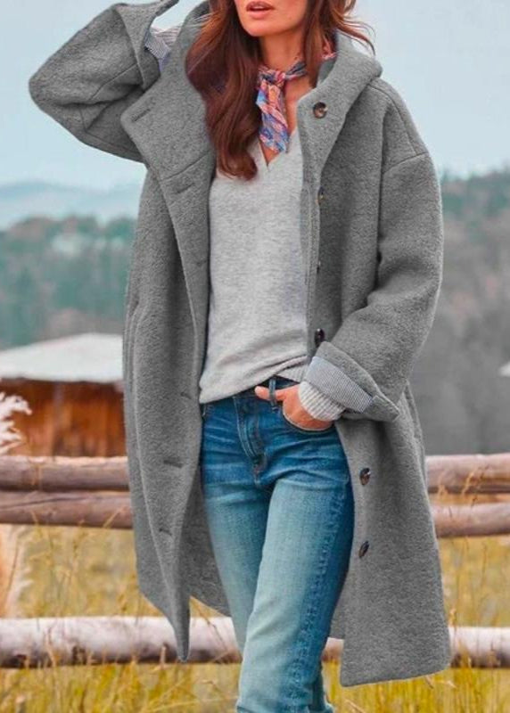 Long elegant jacket for women | Buttoned -2