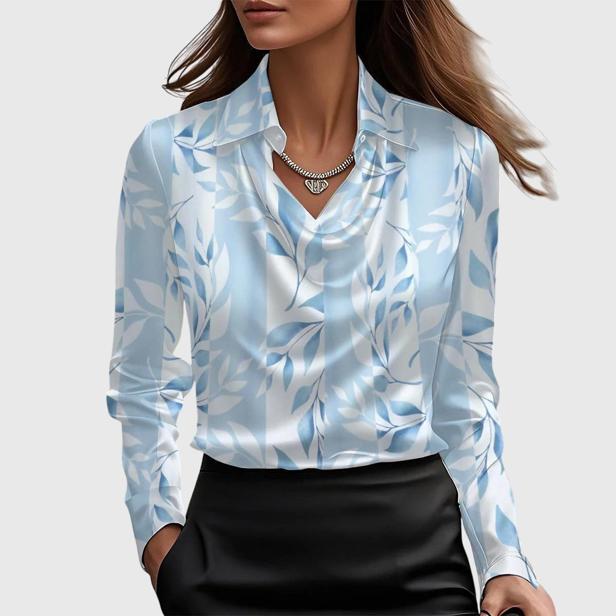 Collar drape blouse for women | Elara -8