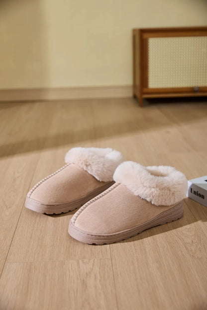 Slip-on faux fur slippers for women | Platform sole -15