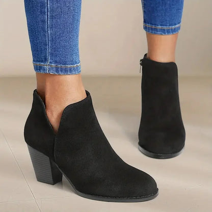 Heeled ankle bloc boots for women | Yara -6