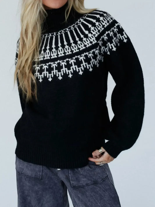 Turtleneck knitted winter sweater for women | Bruna -1
