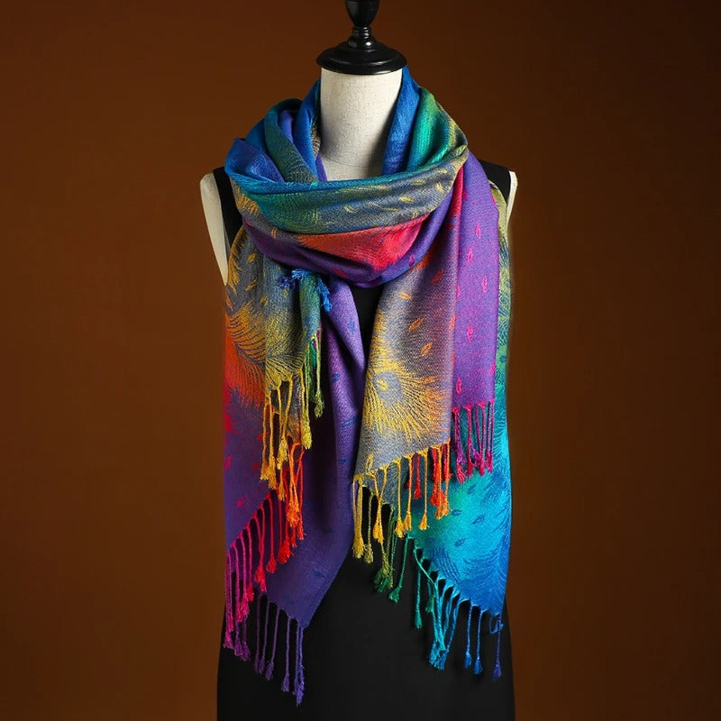 Patterned gradients scarf for women | Liora -4