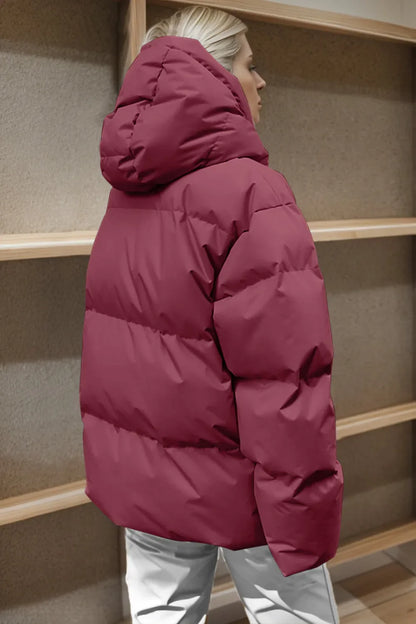Puffer hooded winter coat warm jacket for women -6