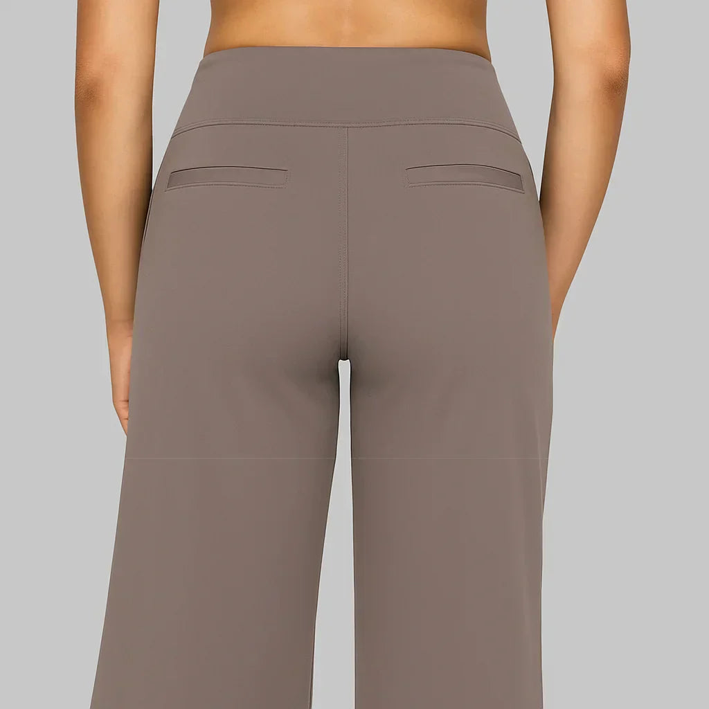 Stretch elegant trousers for women | High waist Comfort -4