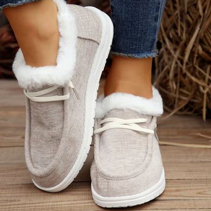 Warm lace-up sneakers for women | Inner lined in faux fur -3