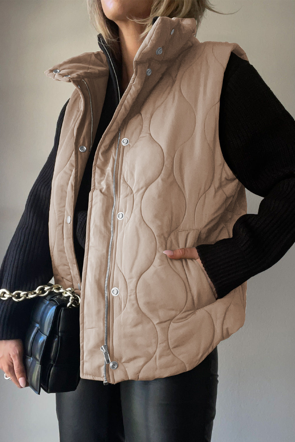 Quilted winter coat lightweight sleeveless vest for women | Krist -19