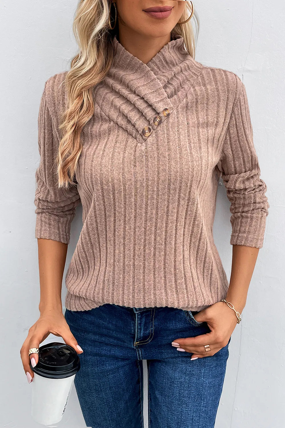 Sweater nerveux pullage knit long-sleeve top for women -5