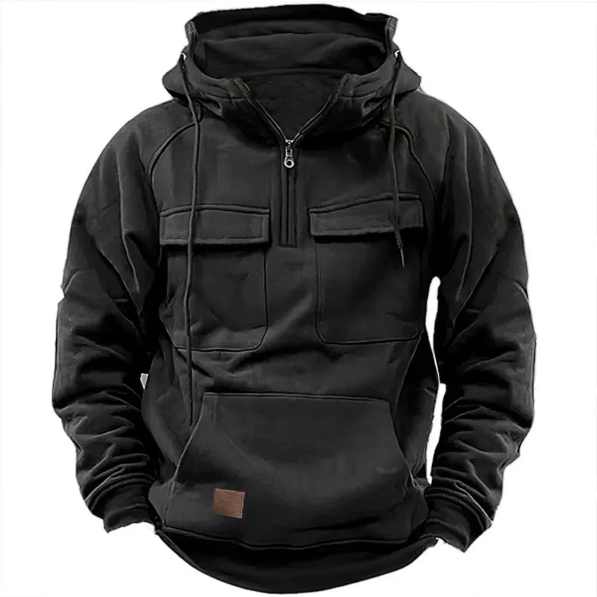Utility quarter-zip cargo pockets hoodie for men | Ardent -5