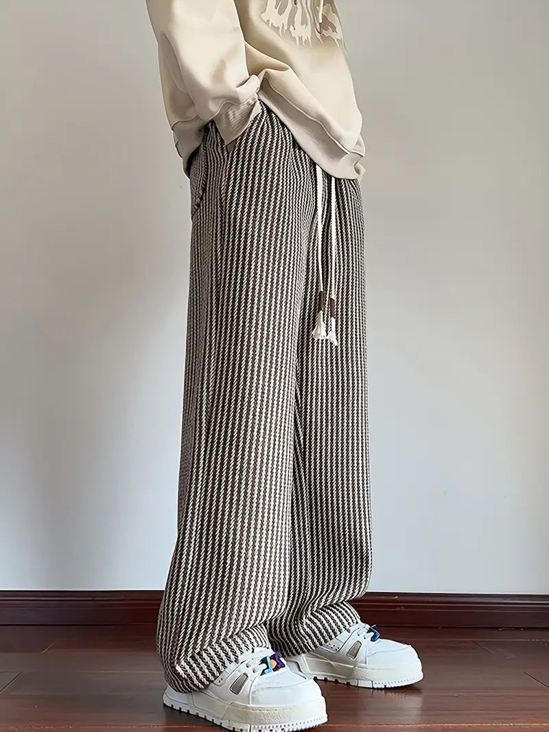 Baggy ribbed drawstring sweatpants for men | Calder -1