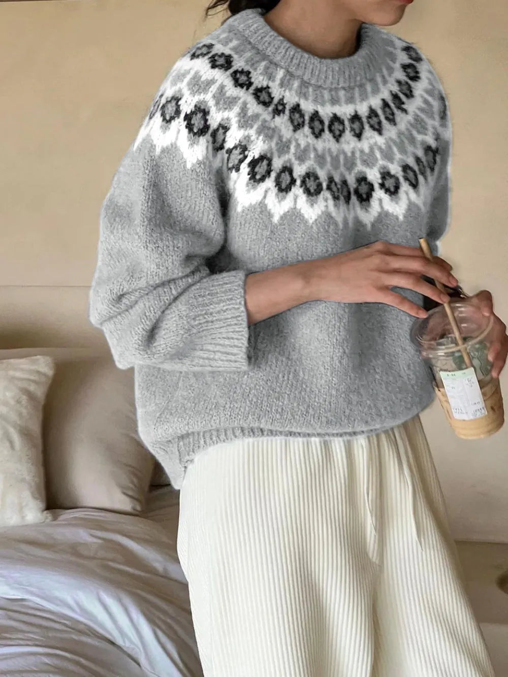 Knit nordic sweater for women | Armelle -1