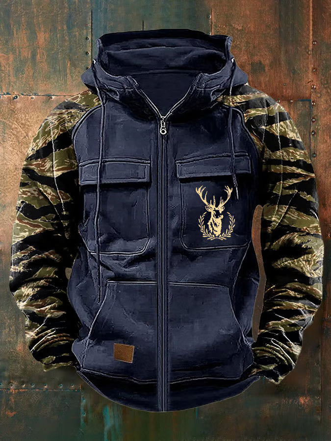 Zip multi-pocket structured design hoodie for men | Ardan -2