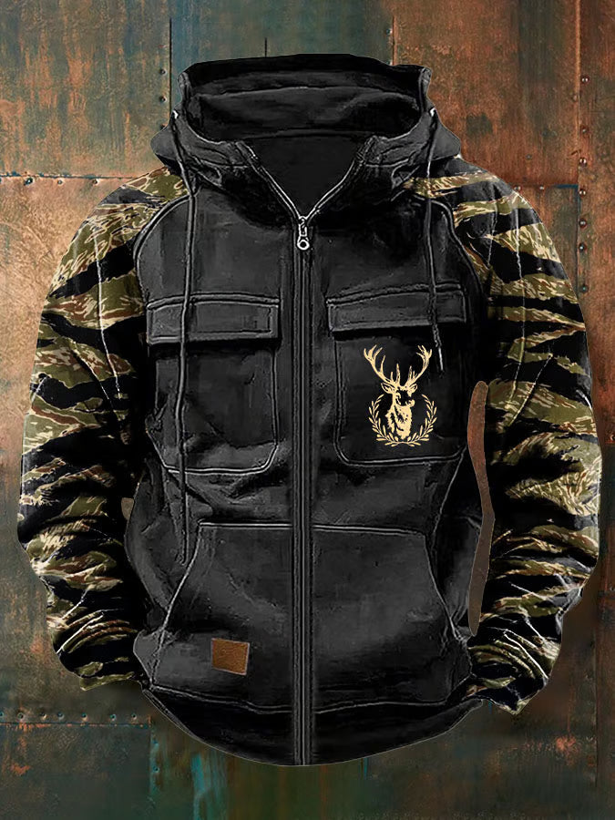 Zip multi-pocket structured design hoodie for men | Ardan -3