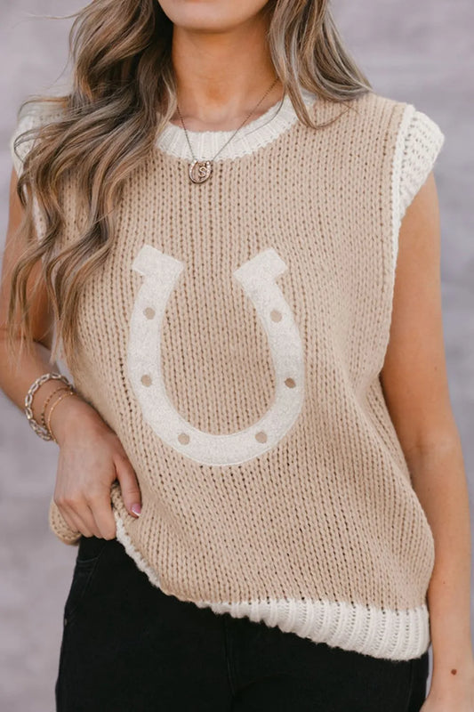 Knit sleeveless casual style vest for women | Alexia -1