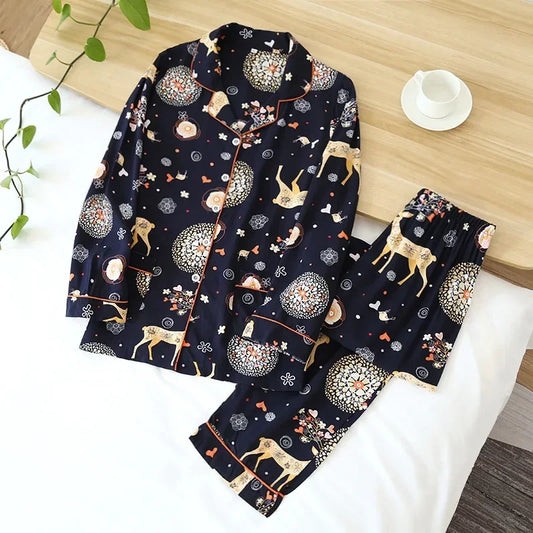 Pyjamas christmas luxurious long-sleeve set for women | SantaPJ -1