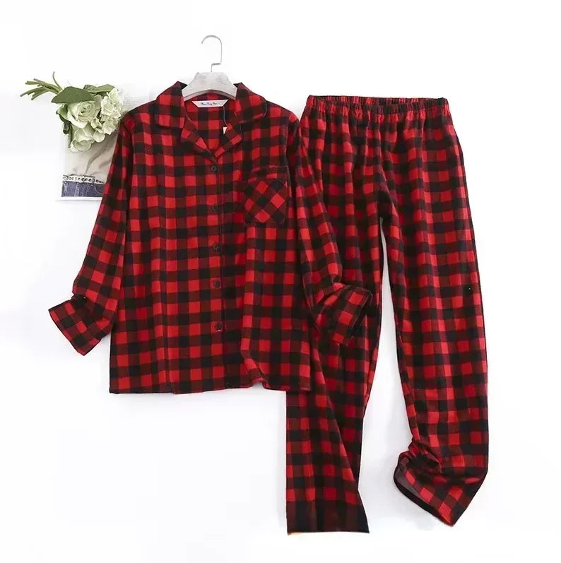 Pyjamas checked cotton set for women | Ovelia -1