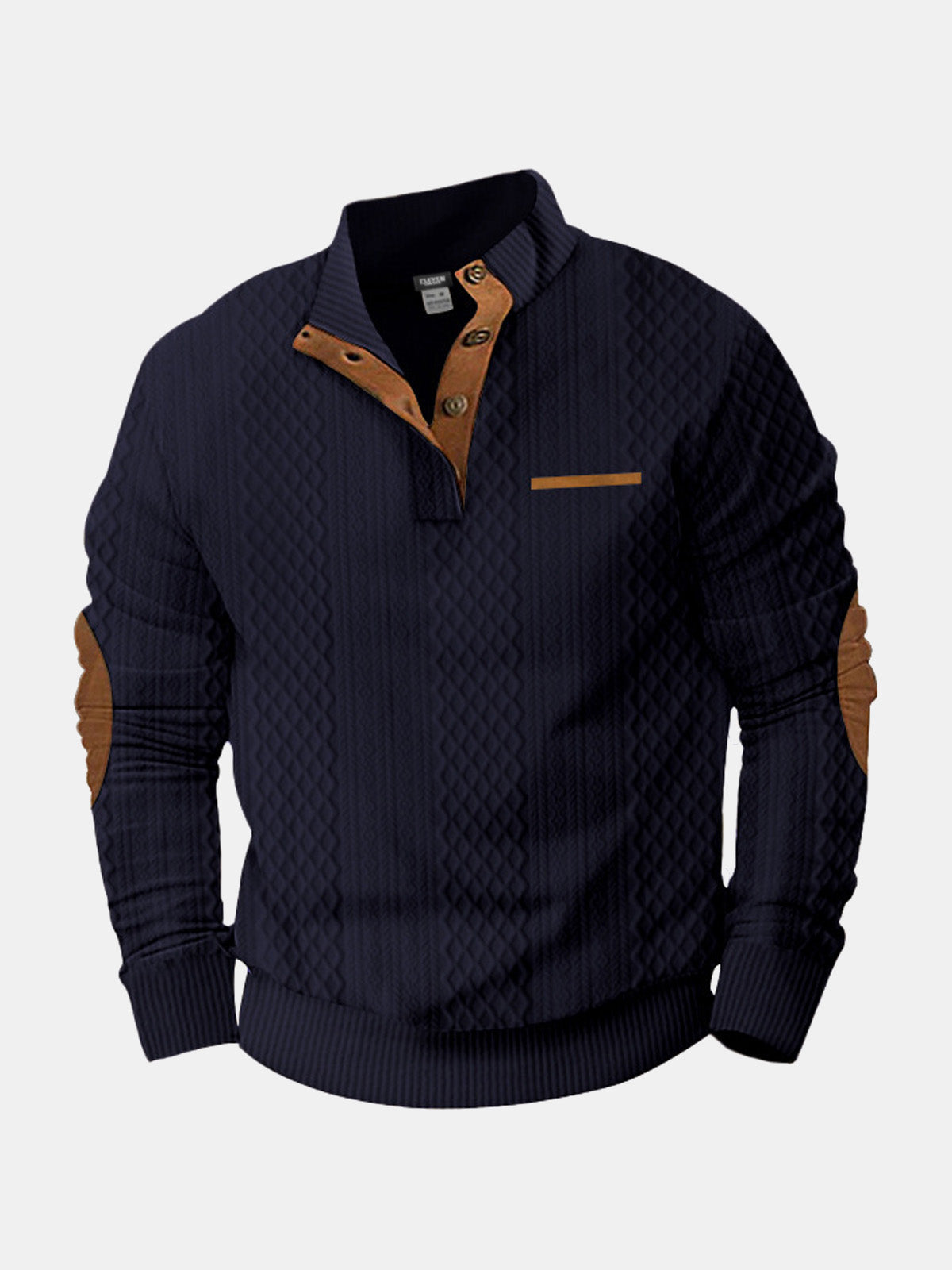 Knit cable-knit high collar structured sweater for men | Adrien -8