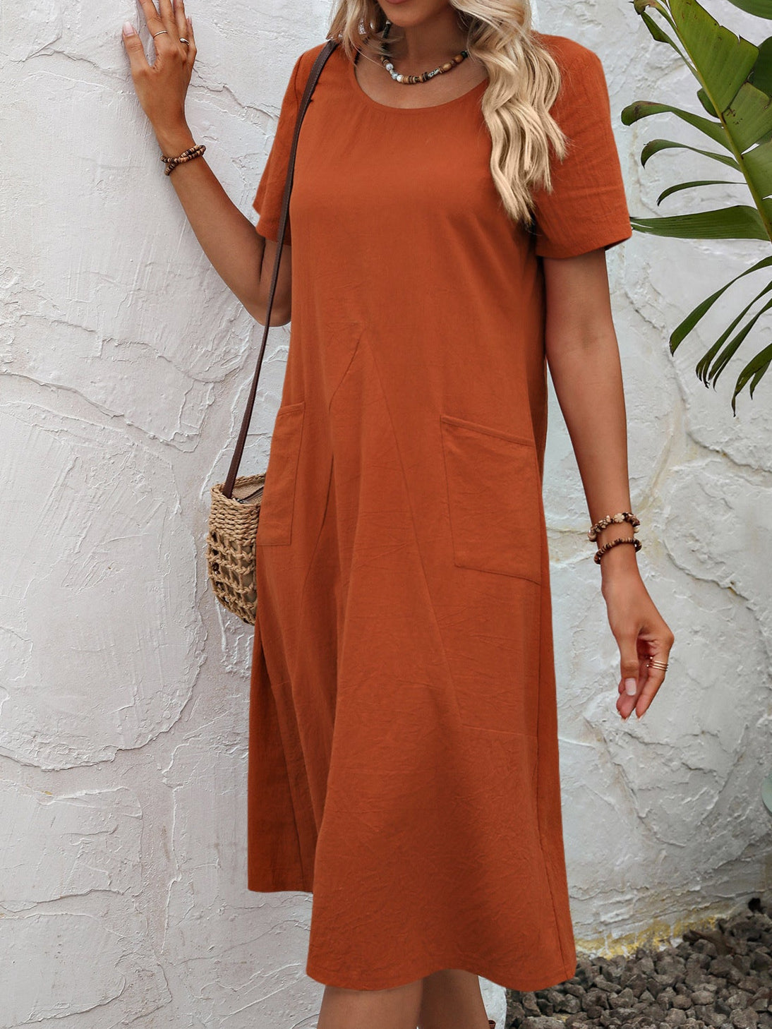 Cache-belly cotton dress for women | Ivana -3