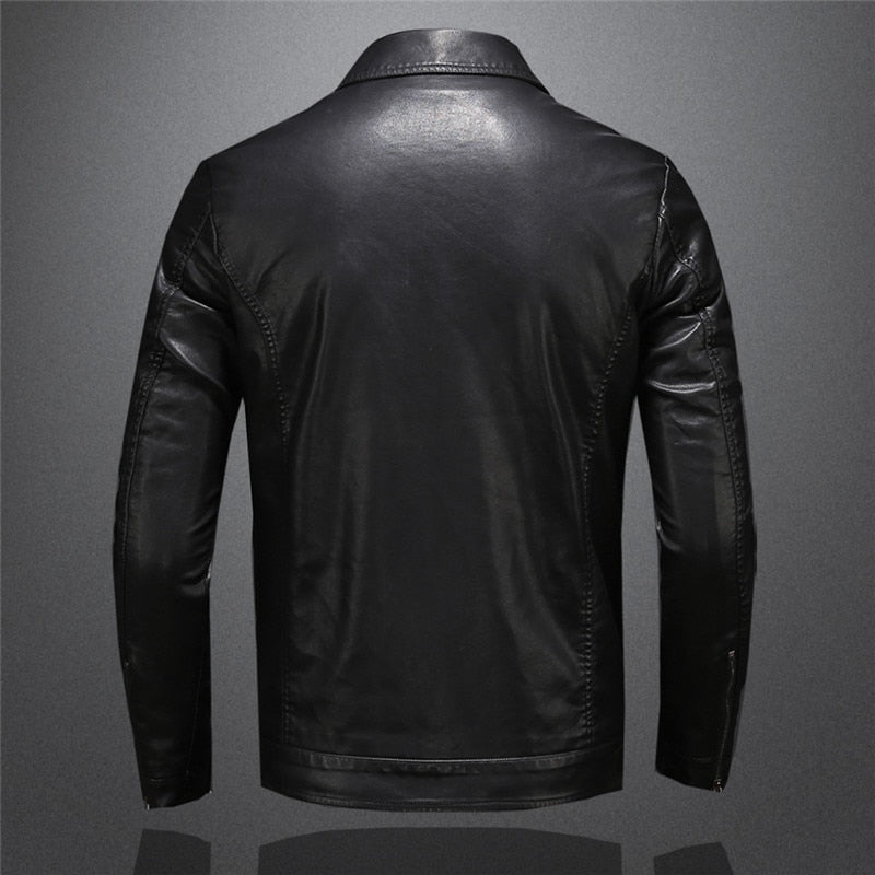 Faux leather style biker jacket for men | Dario -2