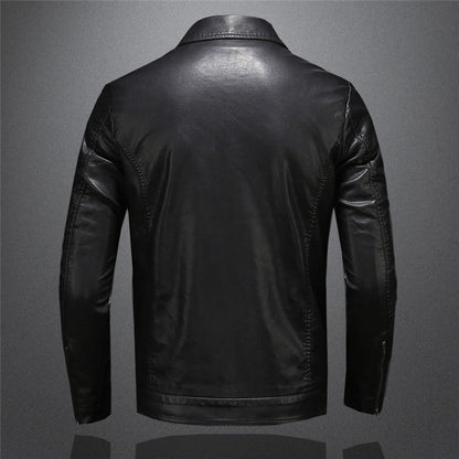 Faux leather style biker jacket for men | Dario -2