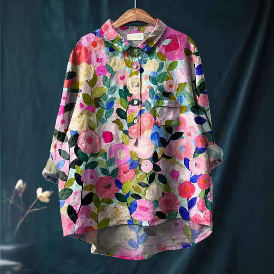 Elegant floral print blouse for women | Pairs -1