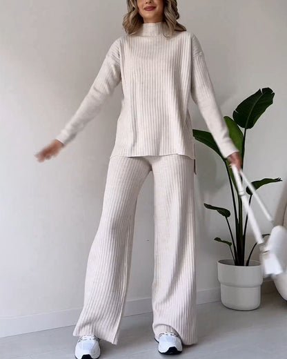 Elegant casual set for women | Ribbed style -7