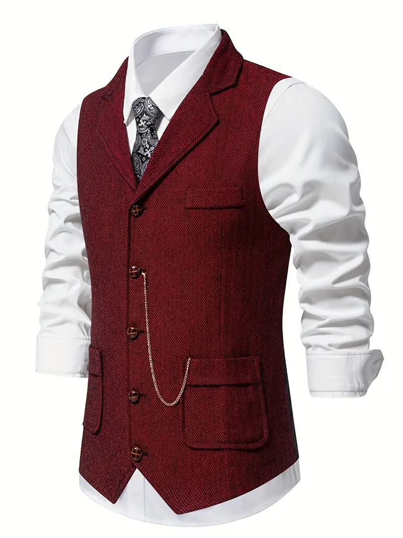 Elegant fitted cut vest for men | Valerio -4