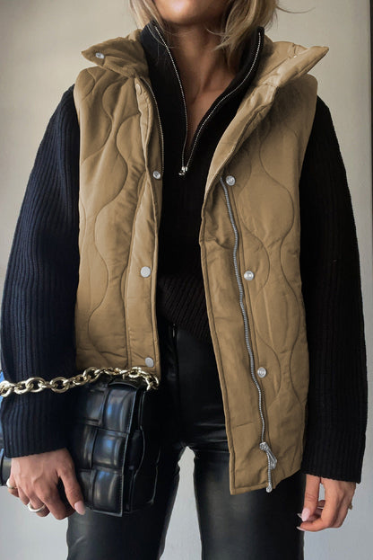 Quilted winter coat lightweight sleeveless vest for women | Krist -24