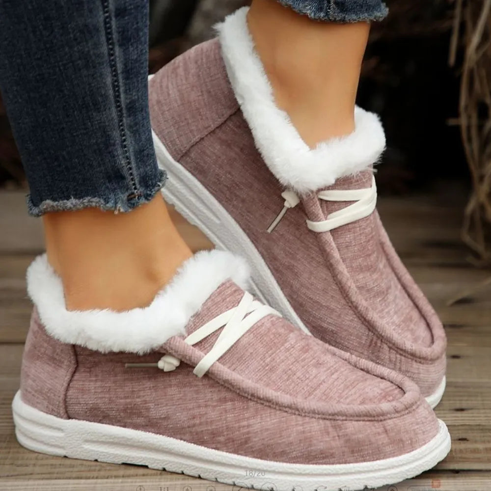 Warm lace-up sneakers for women | Inner lined in faux fur -2
