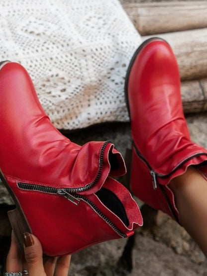 Ankle casual shoes leather slip-on boots for women | Alba -5