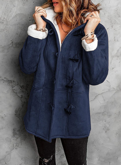Elegant hooded coat for women -9