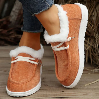 Warm lace-up sneakers for women | Inner lined in faux fur -1