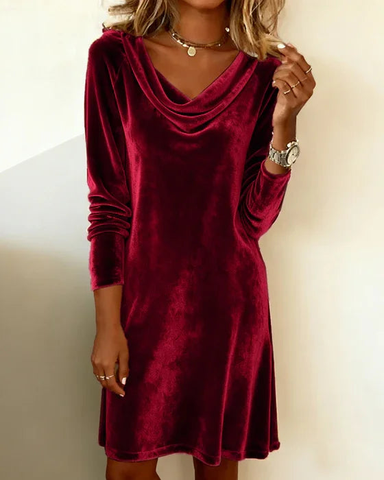 Flowy drape elegant dress for women | Althea -2