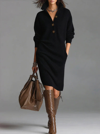 Dress collar open sweater for women | Soleanne -2