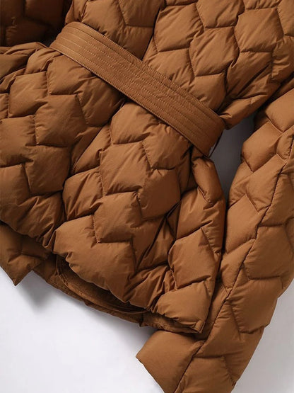 Elegant belt parka for women | Sofia -17