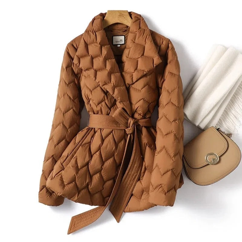 Elegant belt parka for women | Sofia -4