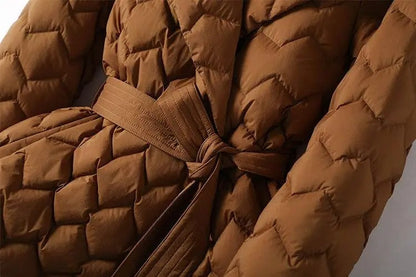 Elegant belt parka for women | Sofia -18