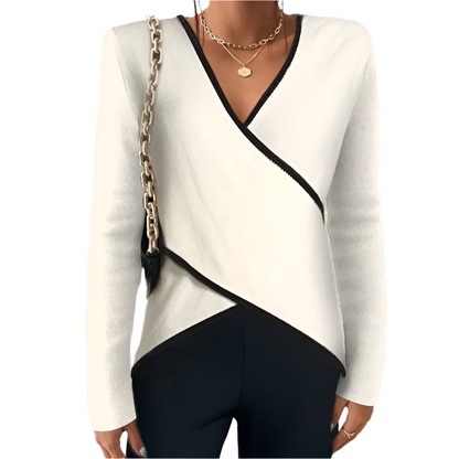 Elegant V-neck top for women | Skye -2