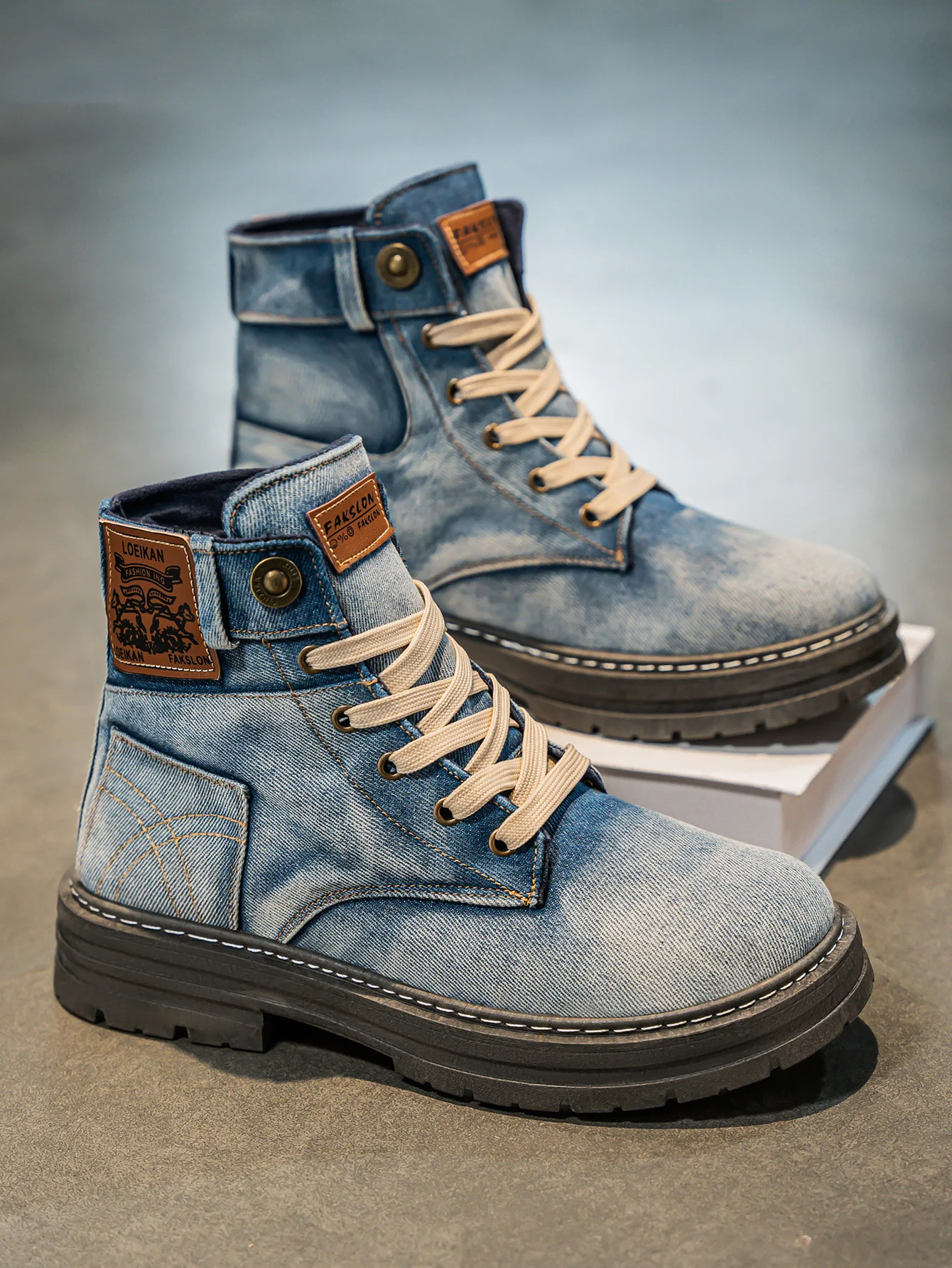 Cut utility rugged silhouette boots for men -3