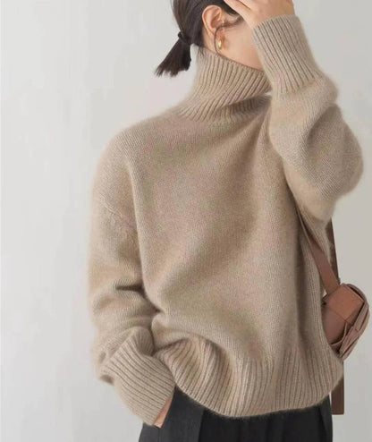 Soft knit pullover sweater turtleneck for women | Elowen -2