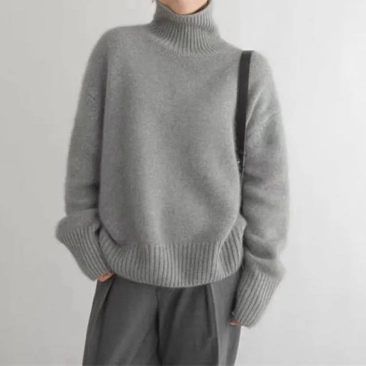 Soft knit pullover sweater turtleneck for women | Elowen -10